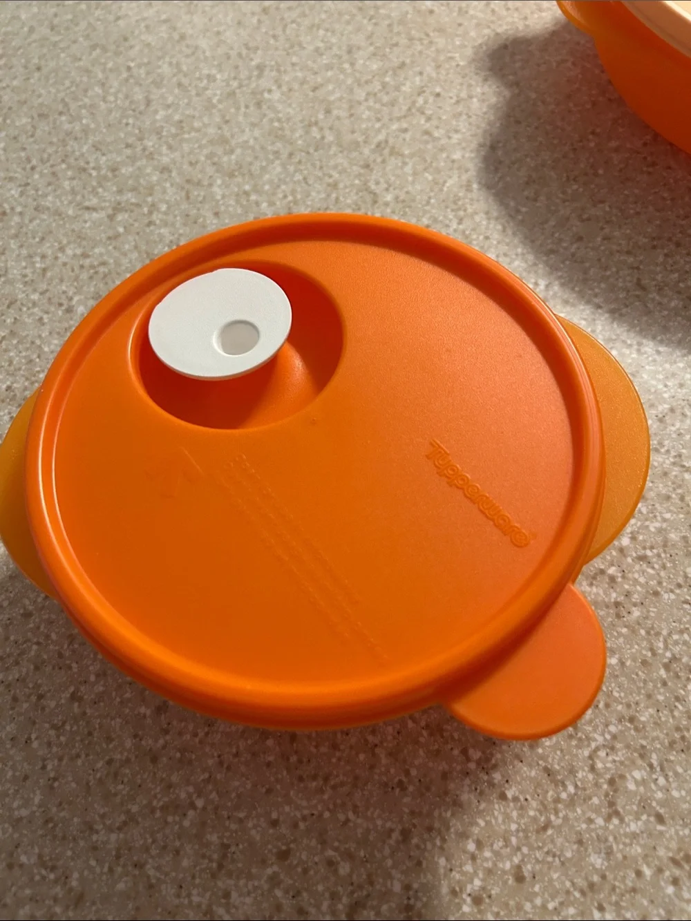 Tupperware Bright Orange Microwave Steamer Set with Vent Lid